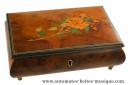 Boîte à bijoux musicale en bois naturel de 18 lames : boîte à bijoux musicale avec rose de couleur rose