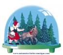 Boule à neige classique non musicale allemande : boule à neige en plastique avec le petit Chaperon rouge et le loup