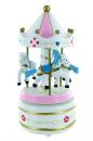 Carrousel musical miniature en bois : carrousel musical miniature blanc de taille moyenne