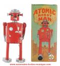 Robot mécanique en métal, tôle et fer blanc : robot mécanique en métal "Atomic robot man"