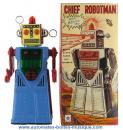 Robot mécanique en métal, tôle et fer blanc : robot mécanique en métal "Chief robotman"