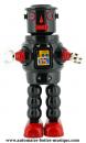 Robot mécanique en métal, tôle et fer blanc : robot mécanique en métal "Robot Robby noir"