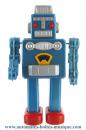 Robot mécanique en métal, tôle et fer blanc : robot mécanique en métal "Robot bleu Xina"