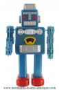 Robot mécanique en métal, tôle et fer blanc : robot mécanique en métal "Robot bleu Xina"