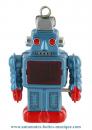 Robot mécanique en métal, tôle et fer blanc : robot mécanique en métal "Robot japonais à étincelles"