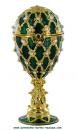 Oeuf musical en métal de style Fabergé : oeuf musical vert