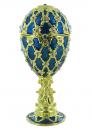 Oeuf musical en métal de style Fabergé : oeuf musical bleu