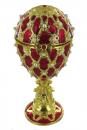 Oeuf musical en métal de style Fabergé : oeuf musical rouge