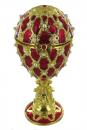 Oeuf musical en métal de style Fabergé : oeuf musical rouge