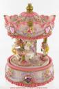 Carrousel musical miniature en polystone : carrousel musical rose