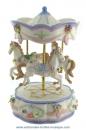 Carrousel musical miniature en porcelaine : carrousel musical peint à la main
