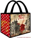 Cabas en toile souvenir de Paris avec les monuments de Paris : cabas "Paris et le Moulin Rouge"