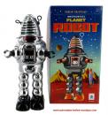 Robot mécanique en métal, tôle et fer blanc : robot mécanique en métal chromé
