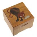 Boîte à musique avec marqueterie traditionnelle : boîte à musique avec marqueterie "Chat et souris"