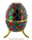 Oeuf musical en métal de style Fabergé : oeuf écrin "Greensleeves"