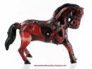Jouet mécanique en métal, tôle et fer blanc : jouet mécanique cheval marron