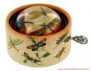 Boîte à musique presse-papiers "lentille" : boîte à musique presse-papiers avec insectes