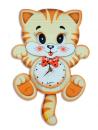 Horloge murale non musicale Bartolucci avec mouvement des yeux : horloge murale Bartolucci avec chat