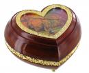 Boîte à bijoux musicale en résine façon bois : boîte à bijoux pour photo en forme de coeur