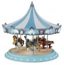 Grand carrousel musical miniature Mr Christmas : carrousel musical Mr Christmas blanc et bleu