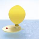 Jouet mécanique fonctionnant avec la pression de l'air : bateau ballon en bois avec 3 ballons de baudruche