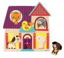 Puzzle sonore Janod pour les tous petits : puzzle sonore "Les animaux de la maison"