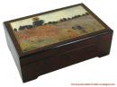 Boîte à bijoux musicale avec photo imprimée d'une oeuvre picturale : boîte à bijoux "Coquelicots" de Claude Monet