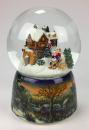 Boule à neige musicale de Noël : boule à neige de Noël en verre avec enfants et bonhomme de neige