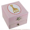 Boîte à bijoux musicale Trousselier phosphorescente : boîte à bijoux avec Sophie la girafe dansante