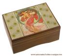 Boîte à bijoux musicale en bois avec photo imprimée: boîte à bijoux musicale Alphonse Mucha