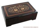 Boîte à bijoux musicale en bois de 18 lames avec décalcomanies : boîte à bijoux avec arabesques