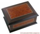 Boîte à bijoux musicale en bois de 18 lames : boîte à bijoux avec marqueterie simple filet