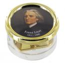 Boîte à musique presse-papiers en plexiglas avec portrait de Franz Liszt (Rêve d'amour)