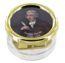Boîte à musique presse-papiers en plexiglas avec portrait de Joseph Haydn (La symphonie des jouets)