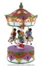 Carrousel musical miniature en polystone: carrousel musical avec soldats sur chevaux