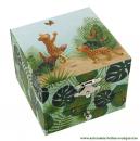 Boîte à bijoux musicale en bois: boîte à bijoux Trousselier avec léopard sur le theme des animaux de la savane