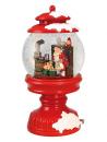 Boule à neige musicale de Noël en forme de lanterne: boule à neige avec Père Noël et lutin